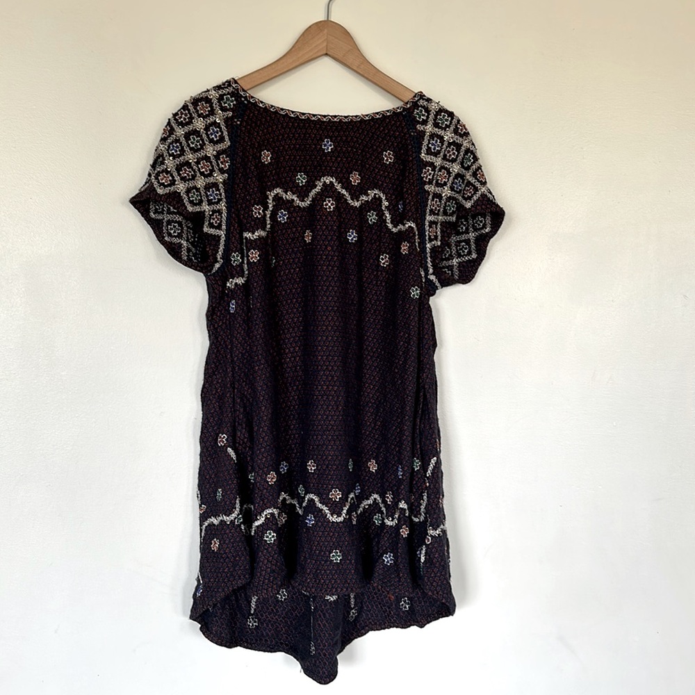 free people, beaded purple baby doll dress